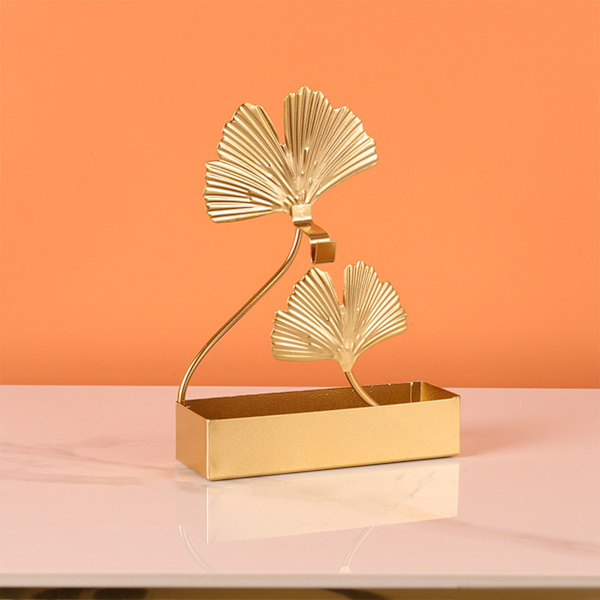 Spiralrøgelseholder Dobbelt Ginkgo Blad Design Røgelse Ophængsbeslag med Bakke til Indendørs og Udendørs Brug