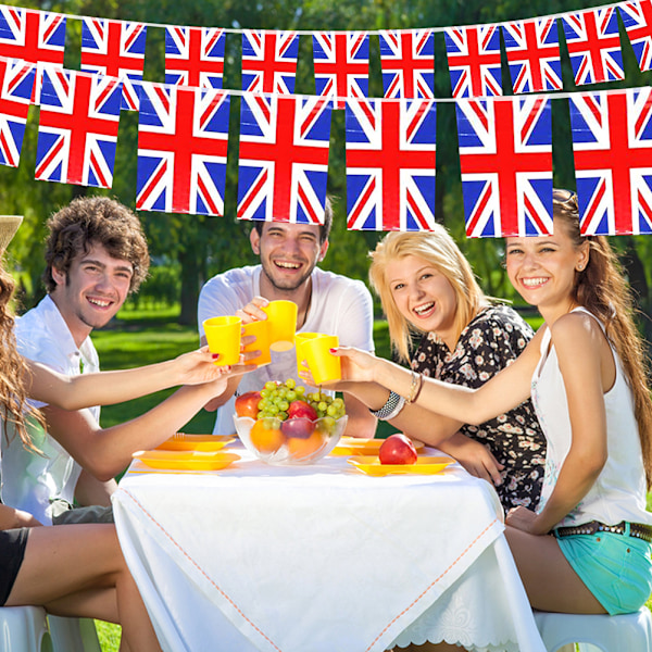 Union Triangular Vimpler 25stk Britiske Flag 70-års Jubilæum England Flag Vimpler til Dronningens Platin Jubilæum Pub Royal Fest Dekoration