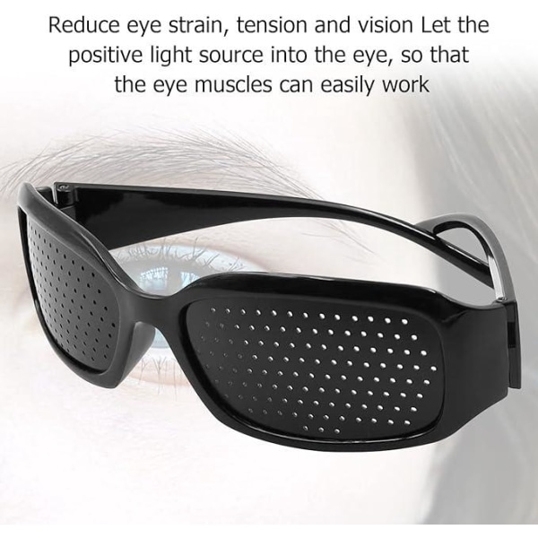 （Svart）2 st Pinhole-glasögon Ögonträning Synkorrigeringsglasögon för synskydd