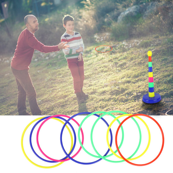 1 set pelare 8 set Ringar Ringtoss Leksaker Förälder Barn Interaktivt inomhusspel (Ring Toss )