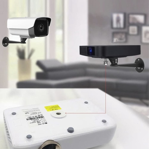 Mini Väggfäste Floodlight/Spotlight Bracket/CCTV Säkerhetskamerahus Monteringsfäste - för CCTV/Kamera/Projektor/Webcam 360° rotation (svart)