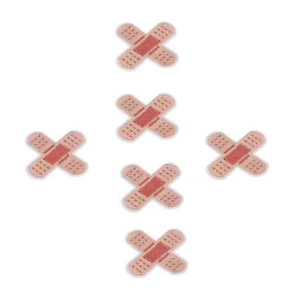 6 st Band Aid Broderade Stryk-på-märken Täcker Fläckar Söt Form Broderade Stryk-på-märken för DIY Kjolar Väskor Hattar