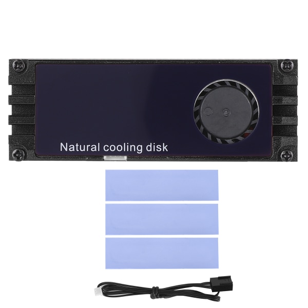 Solid State Drive Radiator Luftkjøler SSD NVME aluminiumslegering med temperaturvisning for M.2 Heatsink Thermal Pad Black