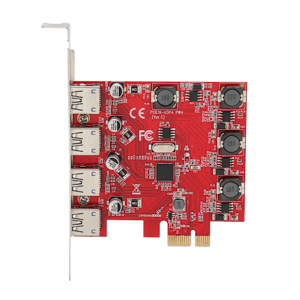 4-porttinen 5 Gbps USB 3.0 PCI Express -laajennuskortti Windows 11 10:lle, Server 2012:lle ja Linuxille, sisäänrakennettu itsesyöttöinen tekniikka