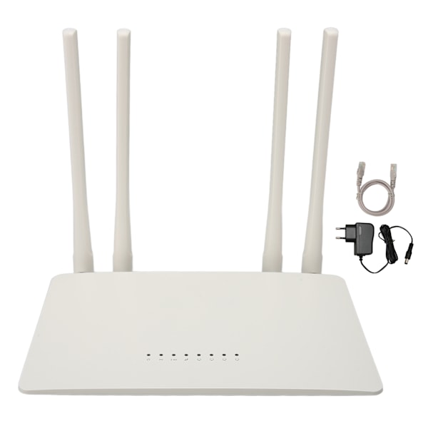 4G LTE Modem Router med 4 Antenner 1200Mbps Gigabit WiFi 2.4GHz 5GHz Dual Band WiFi AC1200 Trådløs Router EU Stik 100‑240V EU Stik