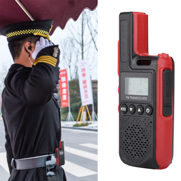 Mini Portabel Handhållen Business UHF Walkie Talkie Tvåvägsradio (Röd)
