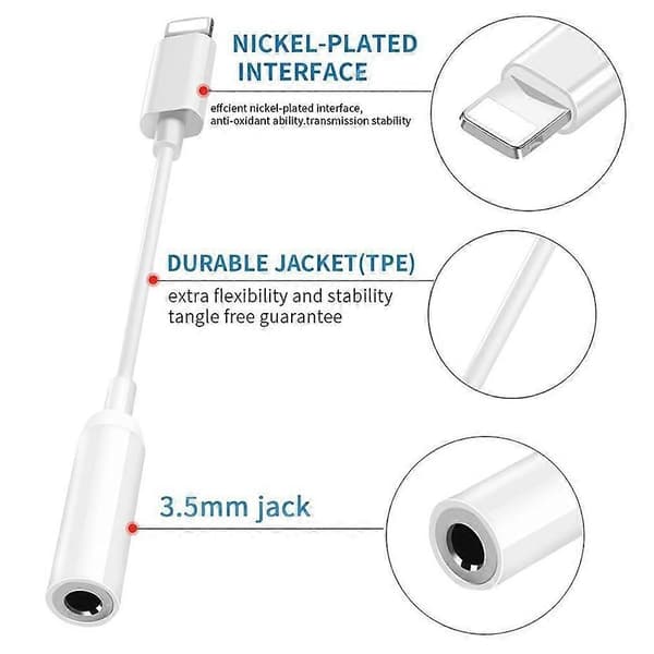 Lightning 8Pin Han til 3.5mm Hun Port Lydkabel til iPhone X/8/8 Plus osv.