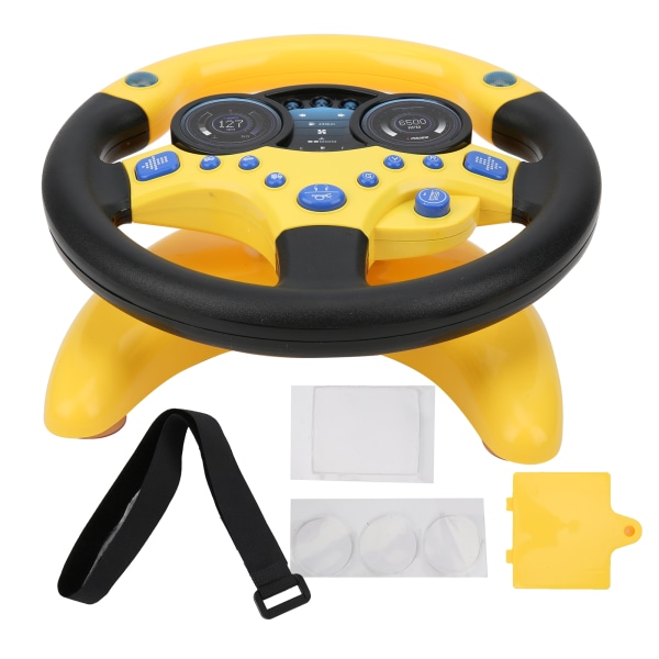 Børnsimuleret kørerat legetøj Pædagogisk lydende legetøj med musik engelsk gul
