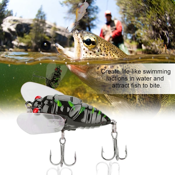 8 farger fargerik myk cikadeform 5cm/6g Simulering av fiskesluker Agn Fiskesluk med kroker