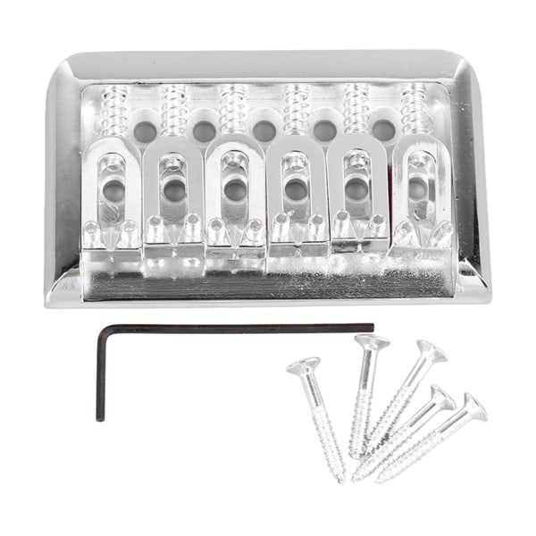 Fast Hardtail Guitar Bridge U Form Sadel Bridge Erstatning Metal Elektrisk Guitar String Bridge Sølv