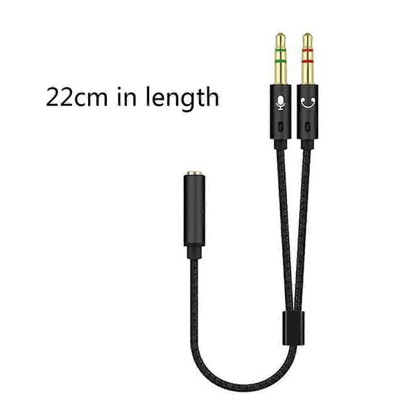 Hun til 2 Han Audio Splitter 3.5mm Stereo Jack Hovedtelefonadapterkabel