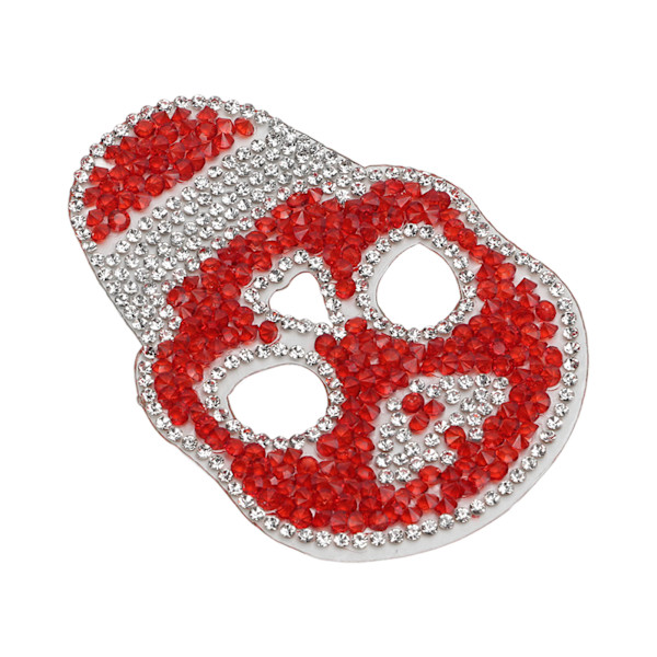 Stryge-patches Rødt Kranie Mønster DIY Fremstilling Rhinestone Dekorativ Praktiske Patches Syning til Hatte Tasker