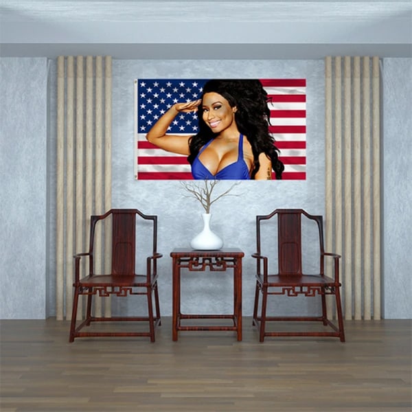 3x5 fot Nicki Minaj rapper sexy amerikansk flagg