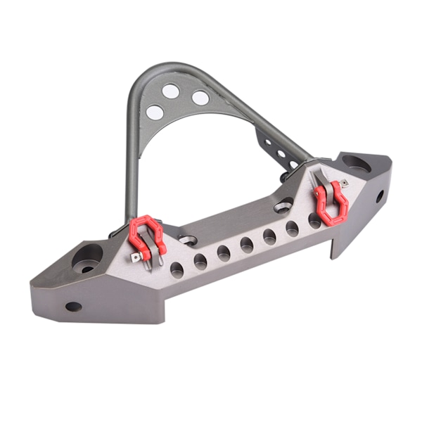 Metall fremre støtfanger med 2 LED-lys for Traxxas TRX-4 1/10 RC beltebil (titanfarge)
