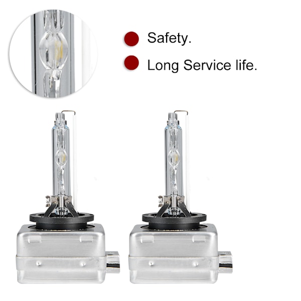 2 stk. D3S 6000K 35W Xenon-lampe med jernbeslag til HID Lang levetid Ultra lysstyrke