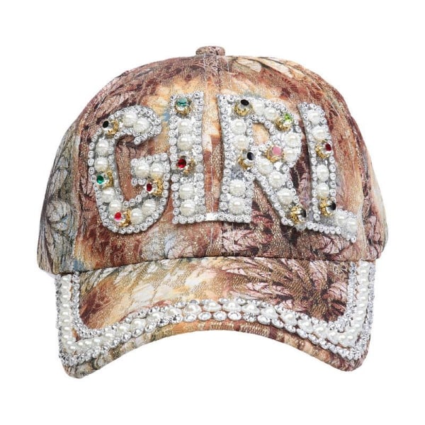 Baseball- cap , jossa on satoja paljetteja ja timantteja - Khaki, Hot Drilling Cowboy -hattu, puettava hattu