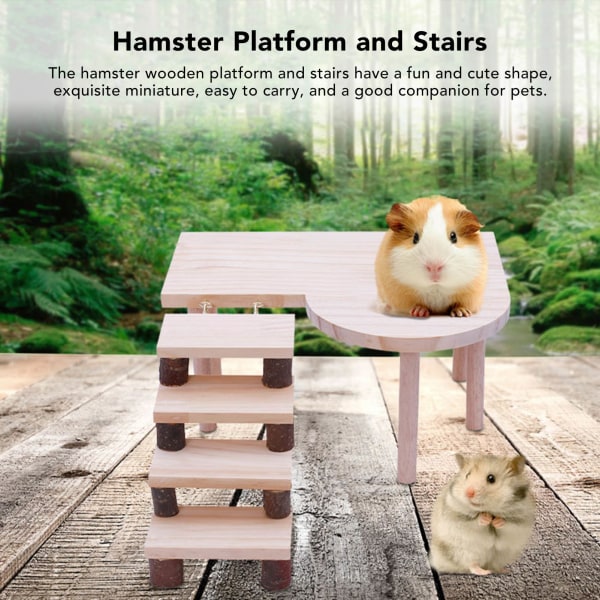 Udsøgt træplatform med trapper til små kæledyr