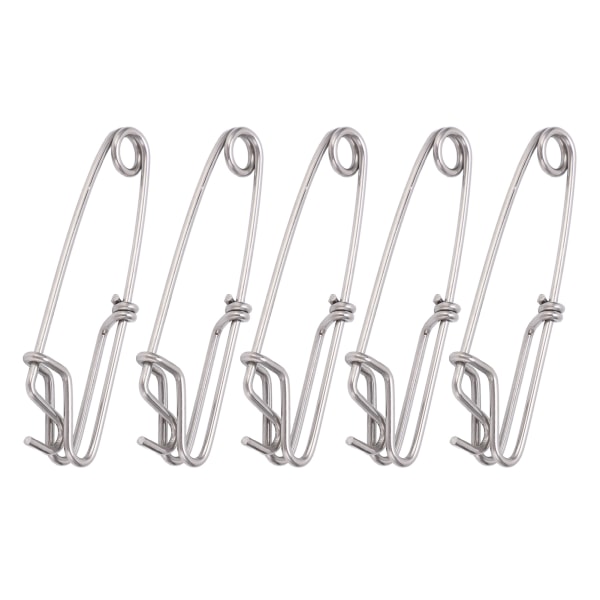 5 STK Long Line Clips Snap Swivel Sea Fishing Connectors Closed Eye Hengespenne Quick Pin Tool2.6cmx100MM