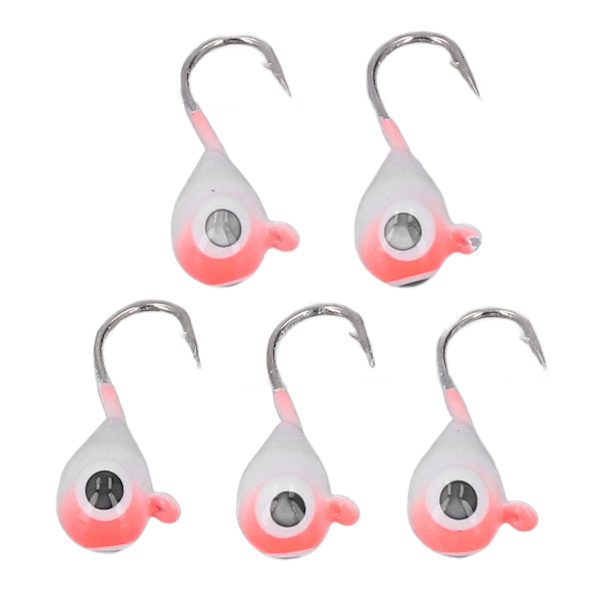 5 st Isfiskejiggar Set Utomhus Isfiske Abborre Krokar Vinterfiskebeten Rosa 5MM