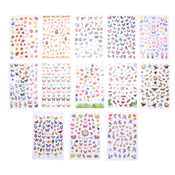 13 st Nail Art Sticker Självhäftande Nageldekoration DIY Manikyr Dekaler Verktyg