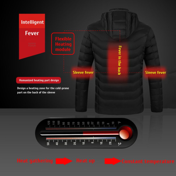 Electric Heating Coat Lättvikts USB Electric Body Warmer Kläder för män och kvinnor