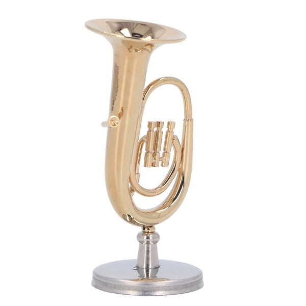 Miniatyr Tuba Modell Messing Gullbelagt Euphonium Mini Miniatyr Tuba Musikkinstrument Modell Gave med Base