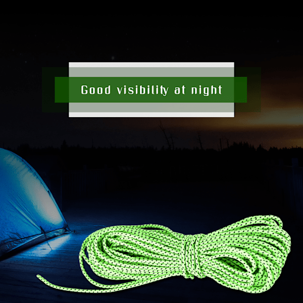 20m Utomhus Camping Tält Markis Reflekterande Guyline Rope Guy Line Cord Paracord
