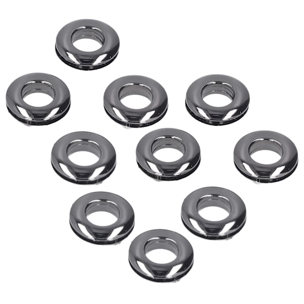 10 stk. Øyemaljer Knapper Metall Glatt Overflate Utsøkt Høy Hardhet Grommet Kit for DIY Klær Veske Lommebok Grå
