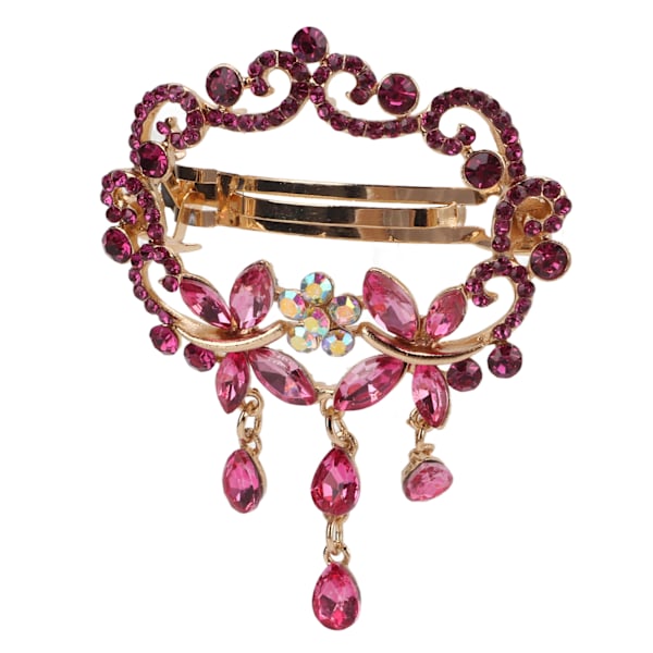 Hårspännen Elegant Stil Legering Harts Rhinestone Livfulla Färger Robust Hållbar Iögonfallande Små Hårklämmor Rosröd