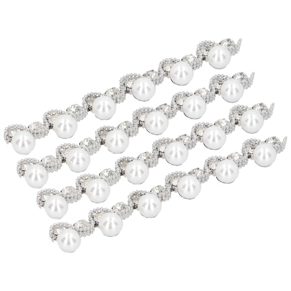 4 stk Crystal Claw Chain Trimming Frynser Simulering Diamantkjede for sying Håndverk DIY dekorasjon Pearl Wave Crystal Claw Chain