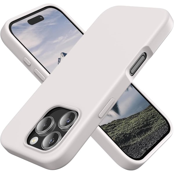 Silicone Case Compatible with iPhone 16 Pro Max Case Soft Ultra-Thin Protective Shockproof Liquid Silicone Phone Case, 6.1\" White