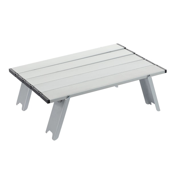 Litet hopfällbart bord för utomhusbruk i aluminiumlegering, bärbar hopfällbar campingbord för strandpicknick, silver
