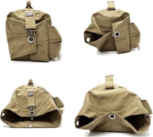 Large Capacity Travel Climbing Bag Tactical Military Duffle Bag Top-Loading Double Strap Canvas Backpack Khaki