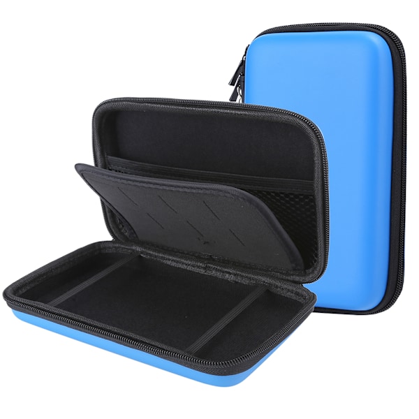 2 st EVA Skyddande Hårt Fodral Bärbar Förvaringsväska för Nintendo 3ds XL Spelkonsol blå