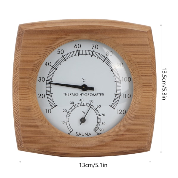 2-i-1 træ indendørs termometer hygrometer - Sauna og dampbad tilbehør
