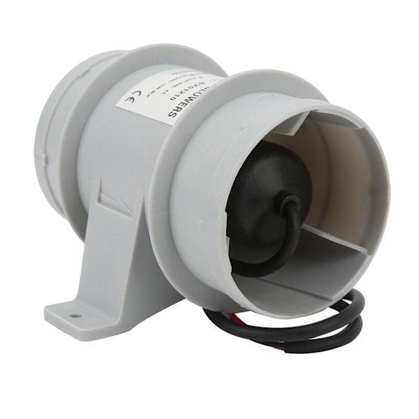 3 Tums Ventilationfläkt Blåsare Hög Effektivitet Stabil Prestanda Plast Inline Luftblåsare för Yacht RV DC12V