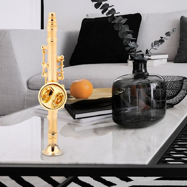 Musikinstrument Brosch Pin - Guldpläterad klarinett med presentförpackning