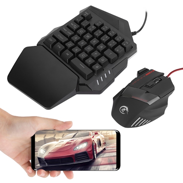 HXSJ J50 Enhånds Gaming Mus Tastatur Sett Datatilbehør for Win2000 / Android / OS X