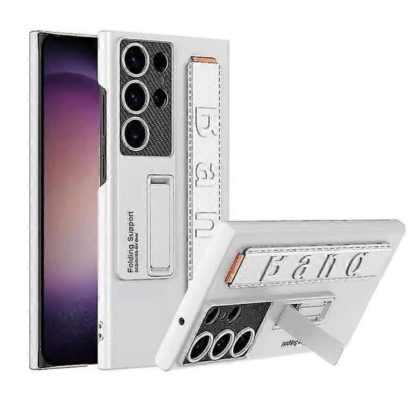 Case with Adjustable Stand Compatible with Samsung Galaxy S23 Ultra, Ultra-Thin Hard PC Case with Wrist Strap