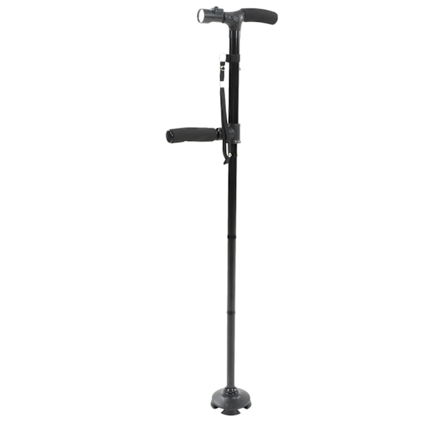 Foldbar gåstok med LED-lys Anti-slip bund 360 graders roterende højdejustering Bærbar stok til ældre