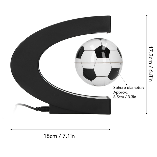 Svevende magnetisk fotball med C-formet base - perfekt bursdagsgave for barn