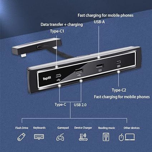 Tesla Model 3/Y Smart Docking Station Multiport USB-C Multiport Adapter for Tesla Model 3/Y tilbehør