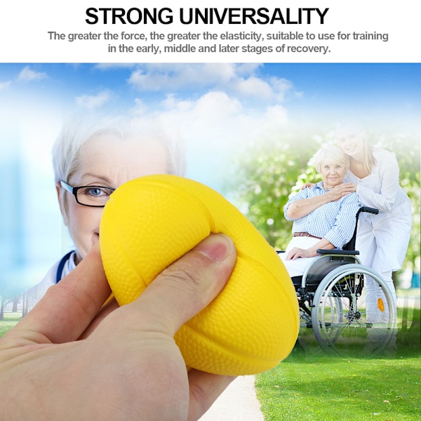 Universal Hand funktion Trainer Finger Recovery Training Träning Stress Grip Ball Gul