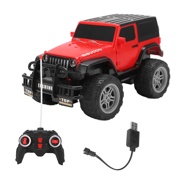 RC-kilpa-auto Ladattava 1/18 mittakaavan 4CH kauko-ohjattava maastoautolelu LED-valoilla pojille ja tytöille