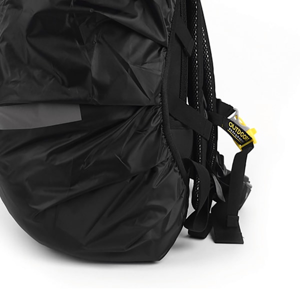Ryggsäcksregnöverdrag med reflekterande band Vattentätt Repskydd Utomhus Ryggsäcksdammskydd Svart XL Storlek för 60‑70L