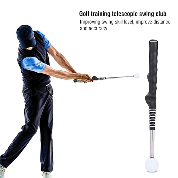 Golf Swing Grip Trainer Oppvarming Treningshjelp Teleskopisk Kølle for Nybegynnere