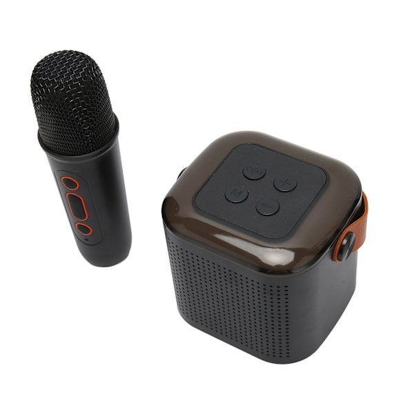 Karaoke Maskine Stereo RGB Lys Bærbar Bluetooth Højttaler med 1 Mikrofon til Hjemmefest Sort