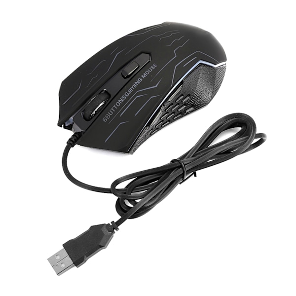Hiljainen pelihiiri USB-johdolla pöytäkoneelle ja kannettavalle tietokoneelle G6 1,5 m 6-vaihteinen säädettävä