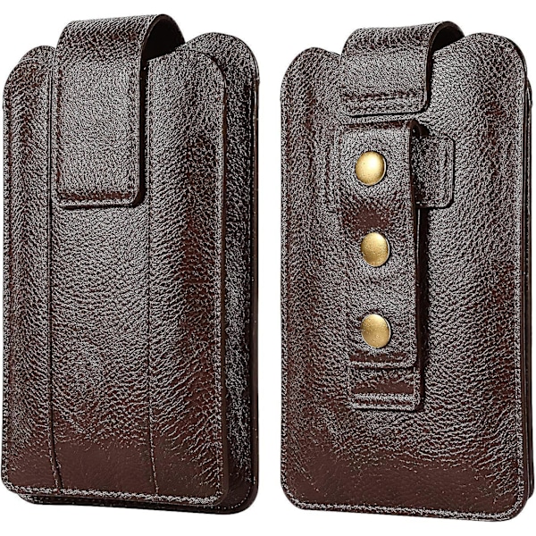 Men's Leather Cell Phone Belt Pouch - Belt Bag with Clip