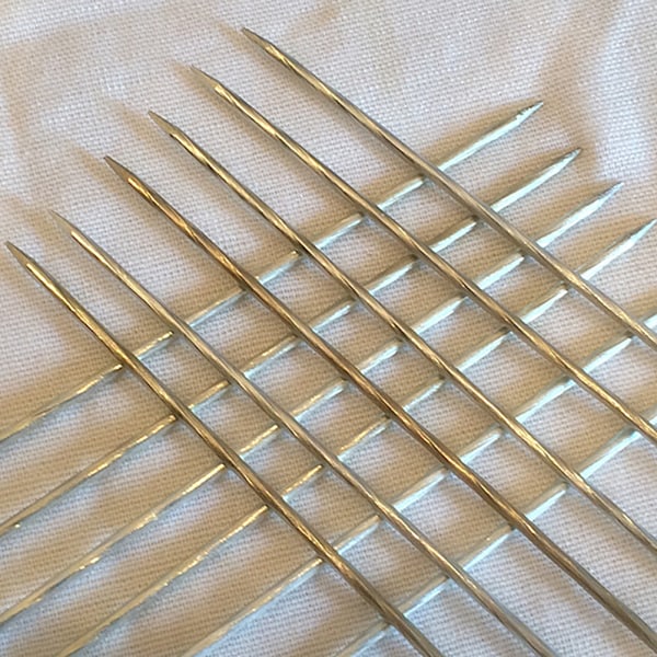 10 stk grillspyd med treskaft i rustfritt stål